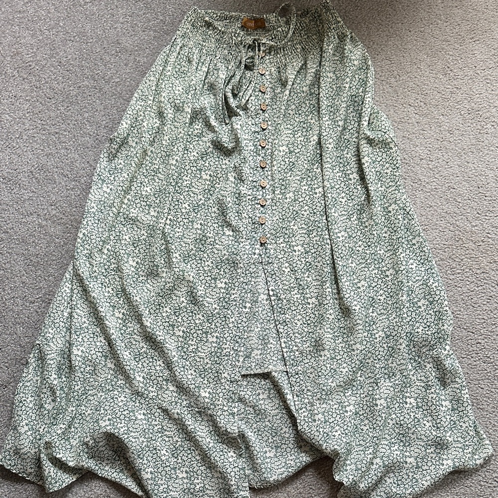 Emmer & Oat Green Floral Skirt